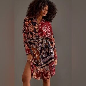 FARM Rio Red and Black Paisley Dress